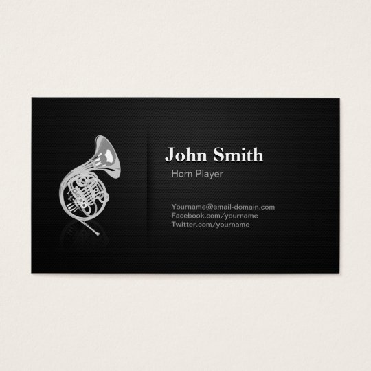 Horn Player - Professional Premium Black Mesh Business Card