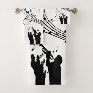 Horn Section Music Design Bath Towel Set