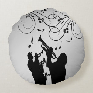 Horn Section Music Design Round Cushion