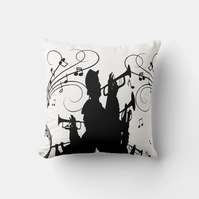 Horn Section Trumpet Jazz Music Cushion (Front)