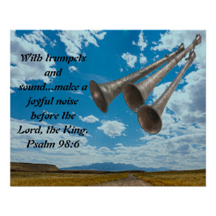 Horn trumpets make joyful noise to the Lord Poster