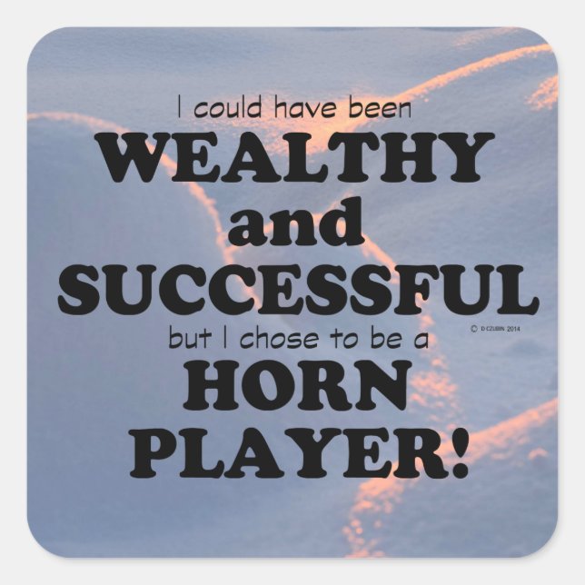 Horn Wealthy & Successful Square Sticker (Front)