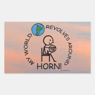 Horn - World Revolves Around Rectangular Sticker
