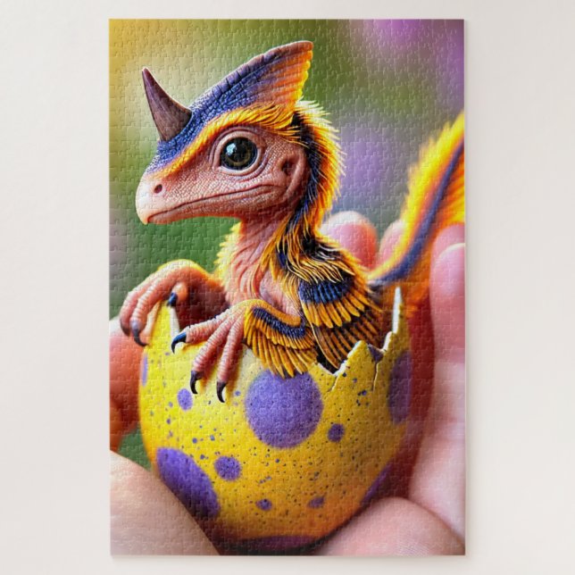 Horned Baby Dinosaur Jigsaw Puzzle (Vertical)