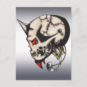 Horned Cyborg Robot Postcard
