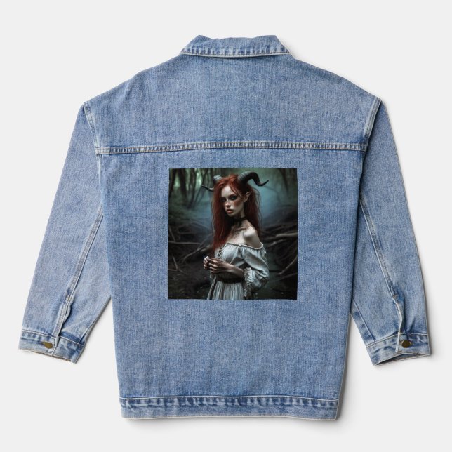 Horned demoness for fans denim jacket (Back)