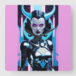 Horned Dilemma of Her Desires Square Wall Clock