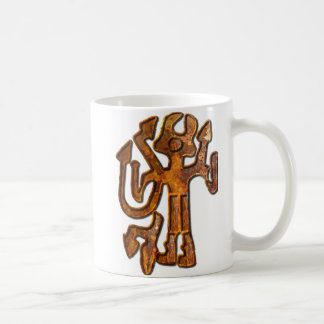 Horned figure rust coffee mug