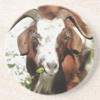 Horned Goat Grazing Coaster