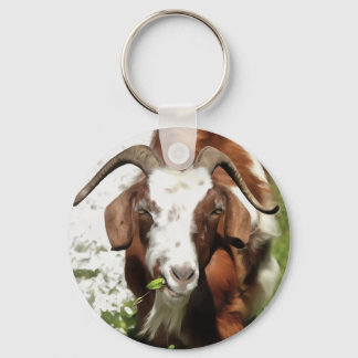 Horned Goat Grazing Key Ring