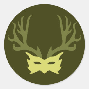 Horned God Mask Classic Round Sticker