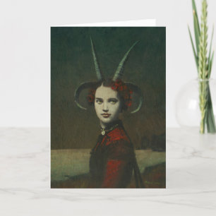 Horned Lady In Red Greeting card