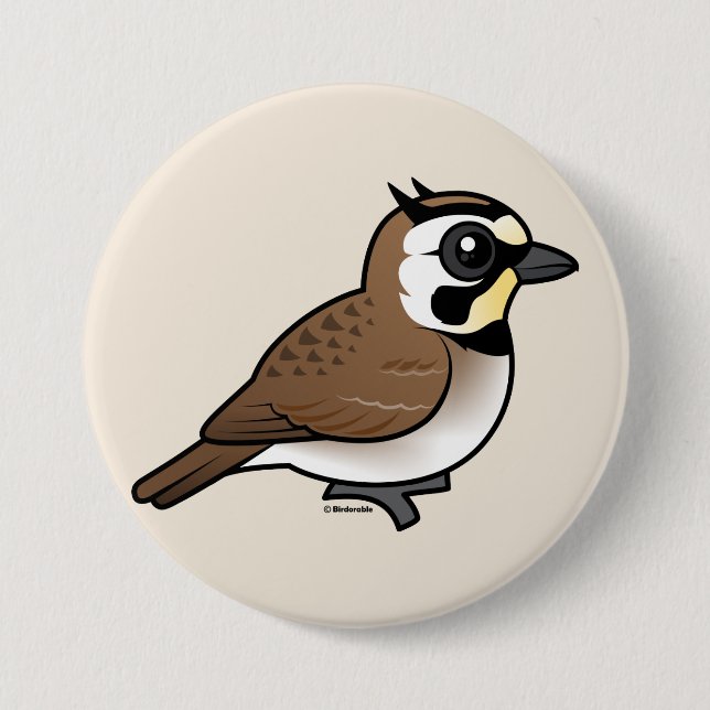 Horned Lark 7.5 Cm Round Badge (Front)