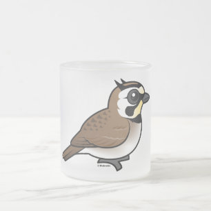 Horned Lark Frosted Glass Coffee Mug