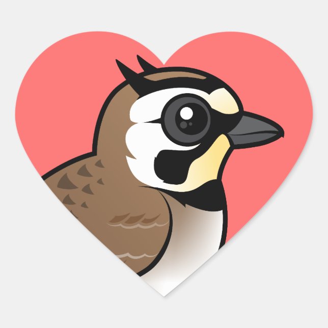 Horned Lark Heart Sticker (Front)