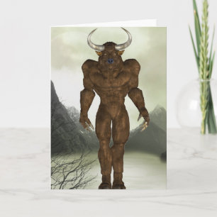 Horned Minotaur Note Card