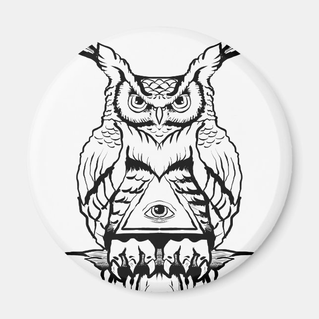 horned owl flash magnet (Front)