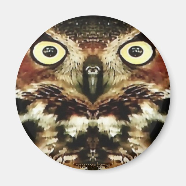 Horned Owl Magnet (Front)