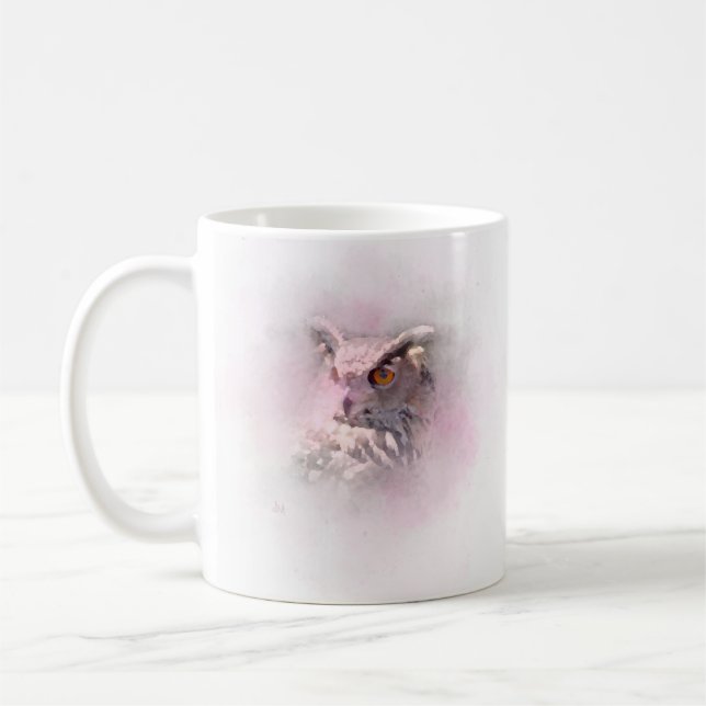 Horned Owl Wildlife Coffee Mug (Left)