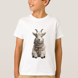 Horned Scarf Baby Goat Kids T-Shirt