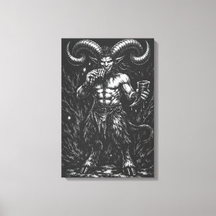 Horned Winter Satyr — by BurnsInHell Canvas Print