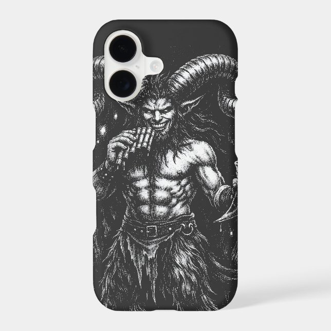 Horned Winter Satyr — by BurnsInHell iPhone Case (Back)
