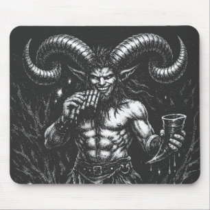 Horned Winter Satyr — by BurnsInHell Mouse Mat