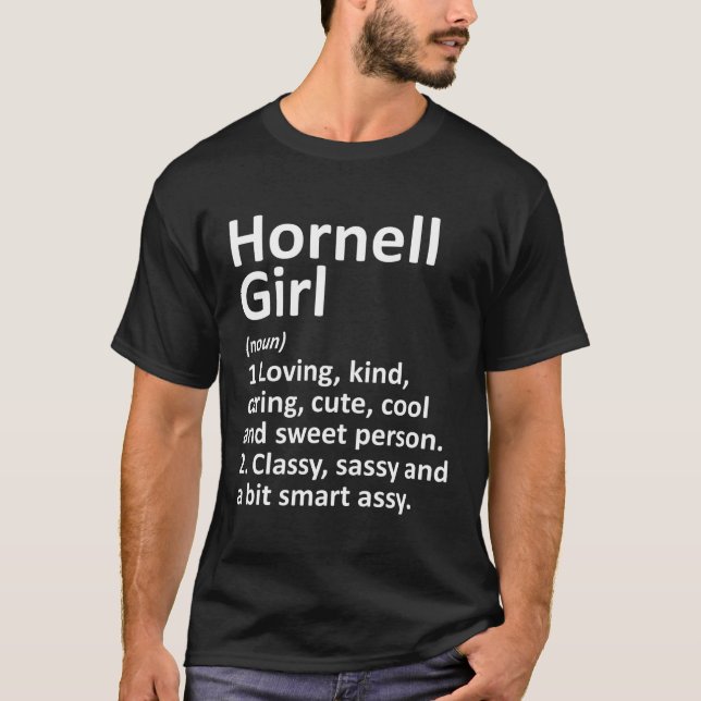 Hornell Girl Ny New York Funny City Home Roots Gif T-Shirt (Front)