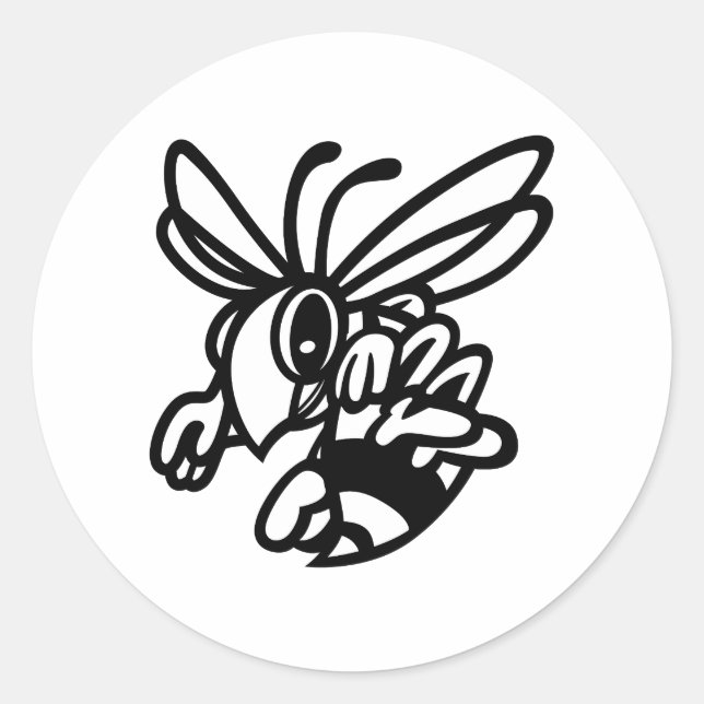 Hornets Outline Classic Round Sticker (Front)
