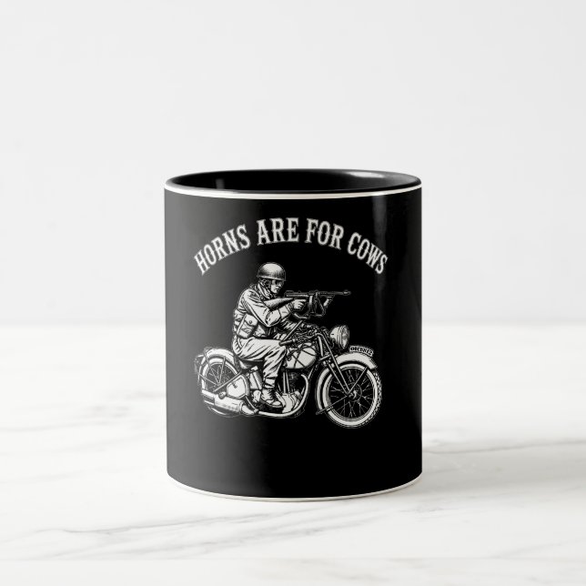 Horns Are For Cows Two-Tone Coffee Mug (Center)