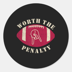 Horns Down Worth The Penalty Oklahoma Texas Red Ri Classic Round Sticker
