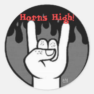 horns high sml Sticker