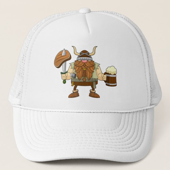 Horns of Humour: The Viking Saga Trucker Hat (Front)