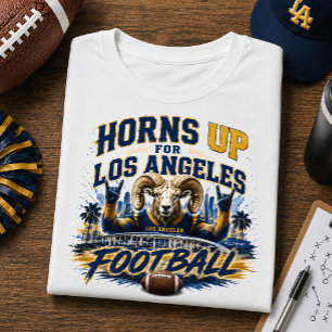 Horns Up for Los Angeles Football Fan T-Shirt