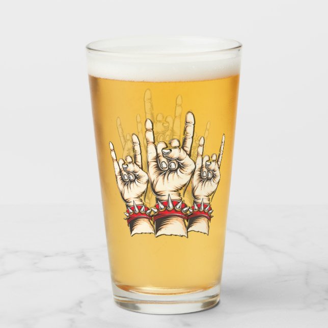 Horns Up Glass (Front Filled)