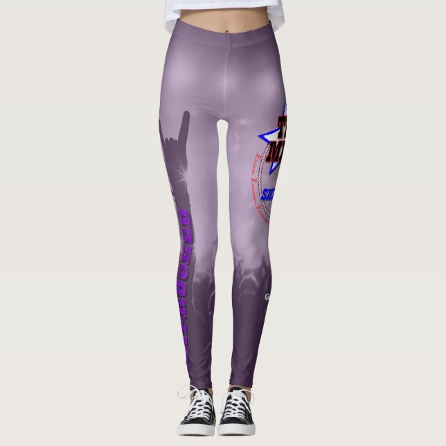 Horns Up!  Purple Leggings (Front)