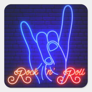 Horns Up Rock 'n Roll Square Square Sticker