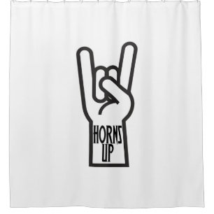 Horns Up Shower Curtain