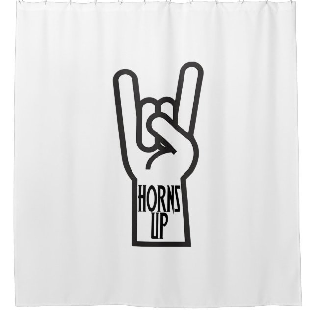 Horns Up Shower Curtain (Front)