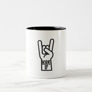 Horns Up Two-Tone Coffee Mug