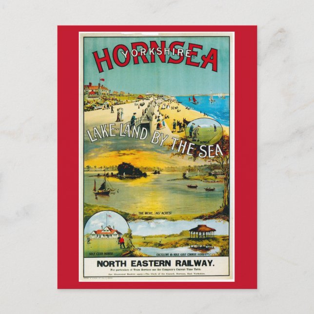 Hornsea, Yorkshire, England, Train Travel Postcard (Front)