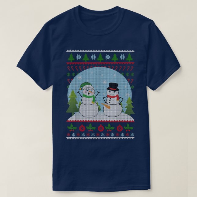 Horny Snowman Ugly Christmas Sweater  (Design Front)