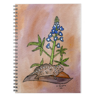 Horny Toad with Bluebonnet Notebook