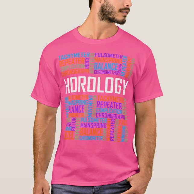 Horology Words Horologist Watchmaker Expert Clock  T-Shirt (Front)