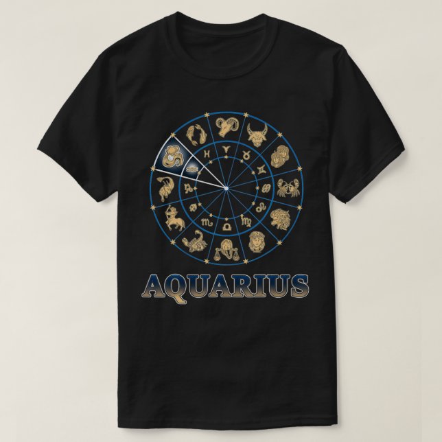 Horoscope Ascendant Zodiac Sign Aquarius  T-Shirt (Design Front)