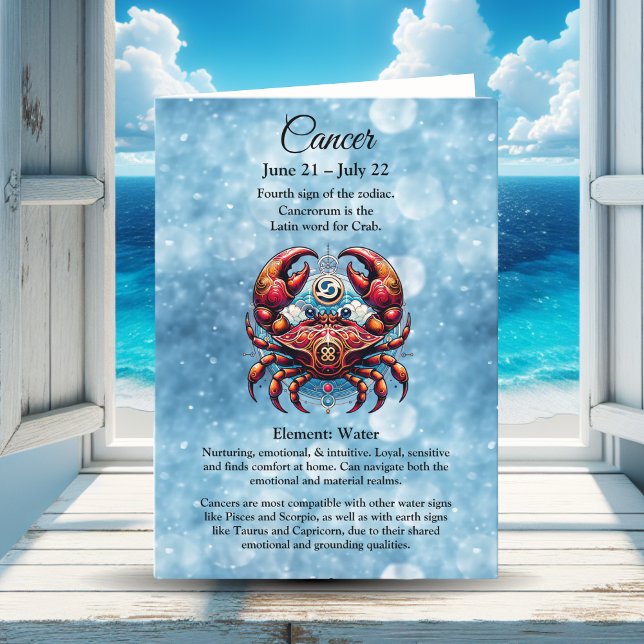 Horoscope Astrological Sign for Cancer Birthday Card (Creator Uploaded)
