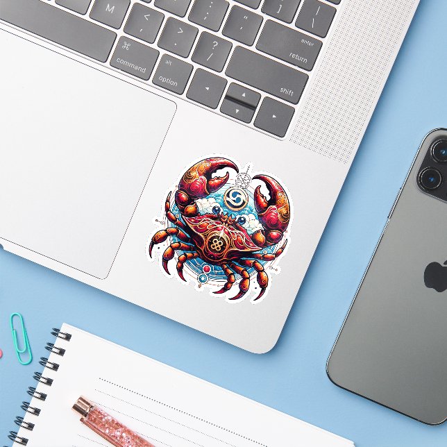 Horoscope Astrological Sign for Cancer the Crab  (Laptop w/ iPhone)