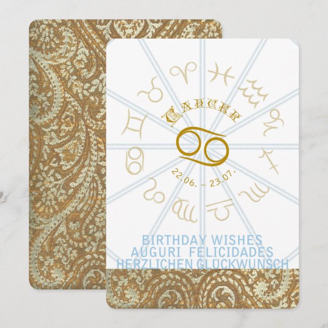 HOROSCOPE ~ Birthday Invite - Cancer (Front/Back)