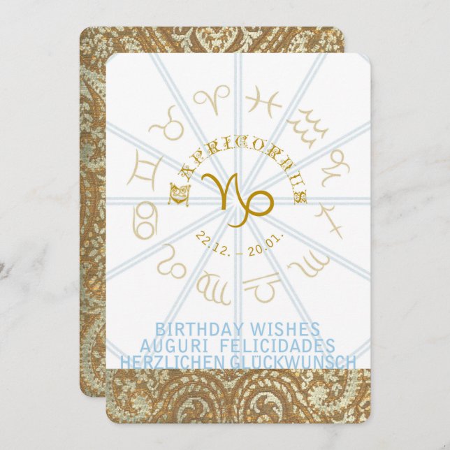 HOROSCOPE ~ Birthday Invite - Capricornus (Front/Back)