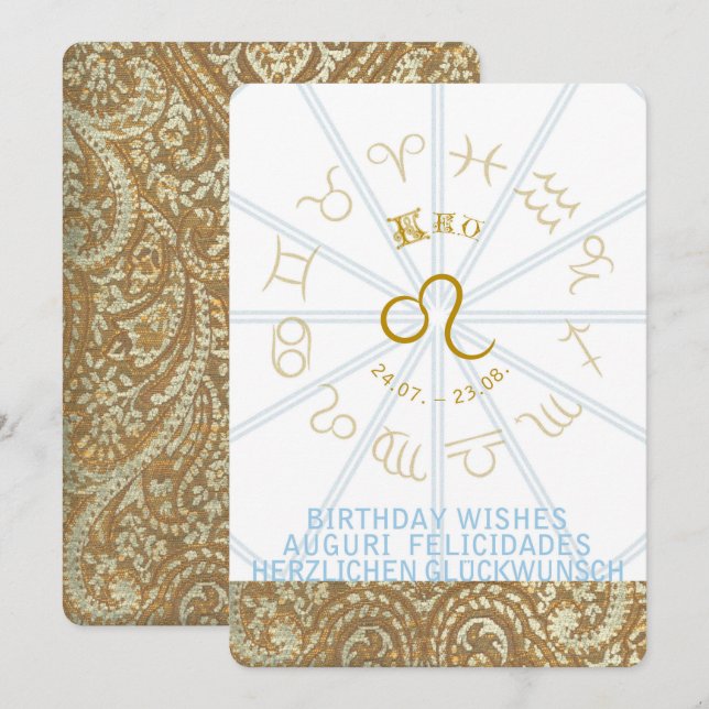 HOROSCOPE ~ Birthday Invite - Leo (Front/Back)